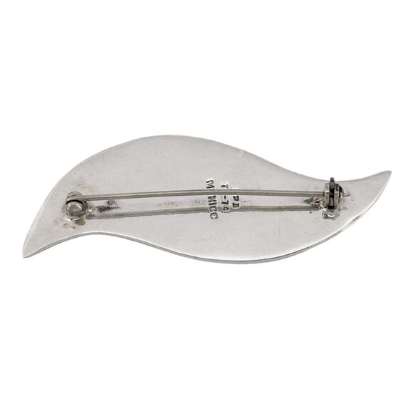 Vintage Mexico Taxco TS-74 Sterling Silver 925 Abstract Leaf Brooch - Picture 3 of 7